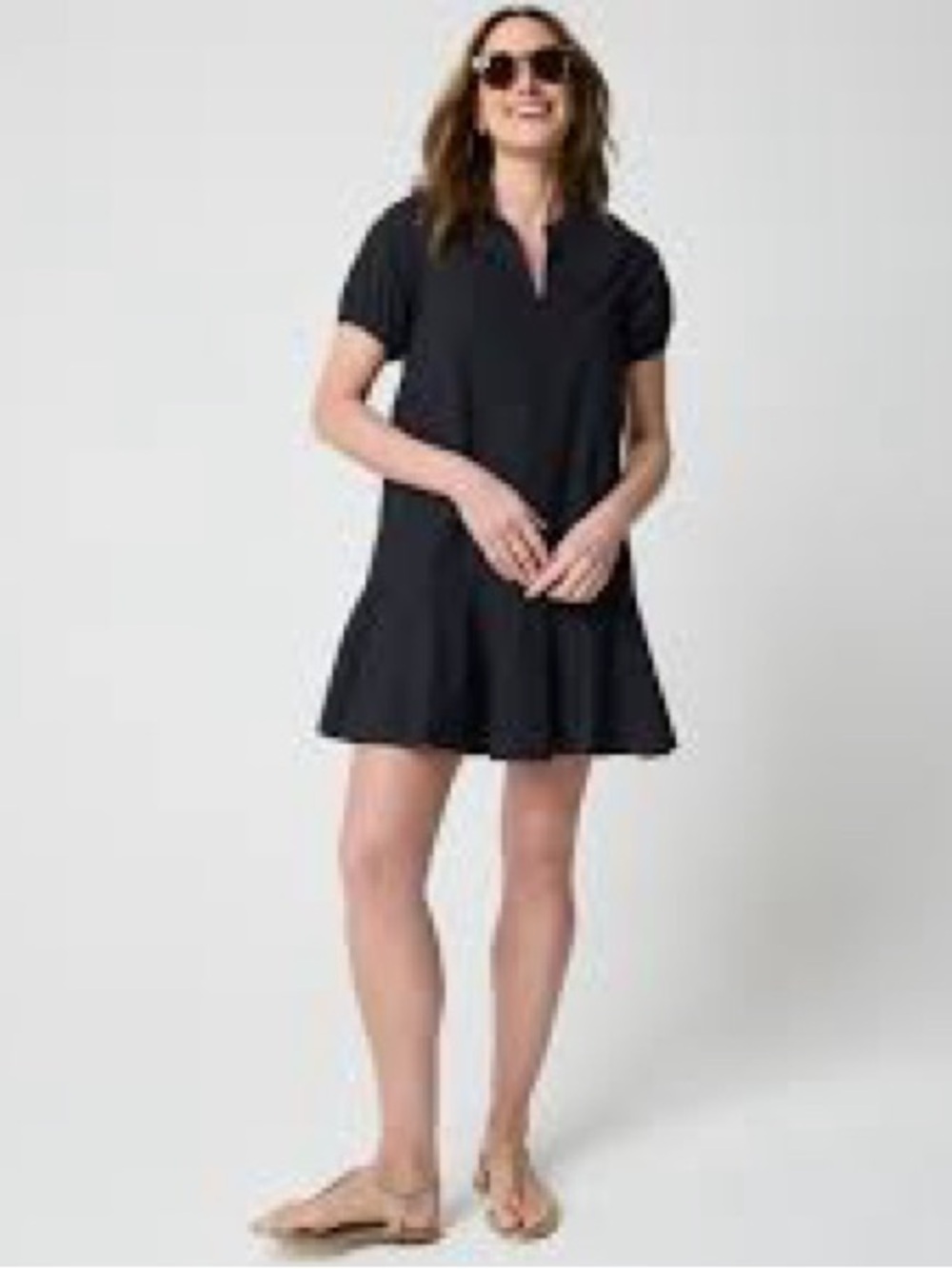 JCREW mini shirt dress cotton Black Short Sleeve Polo Dress 2 BNWT